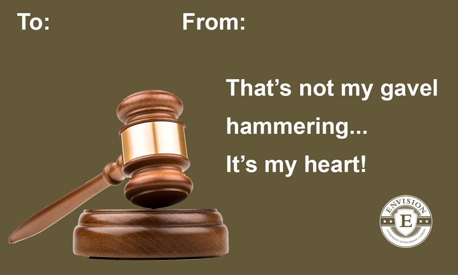 Law themed Valentine's Day Card