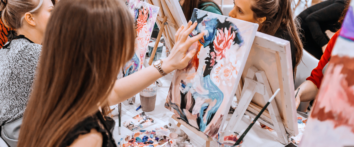 Students in an art class