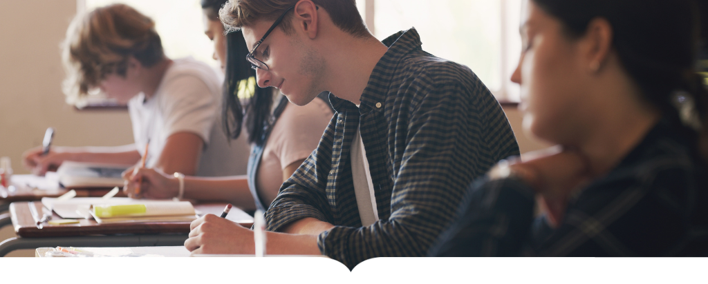 Student taking a test